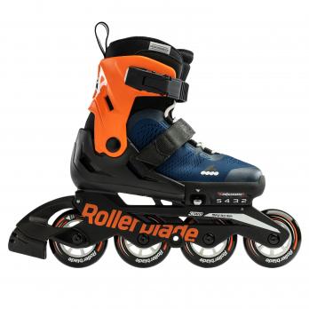 Детские роликовые коньки Rollerblade MICROBLADE midnight blue/warm orange 2023
